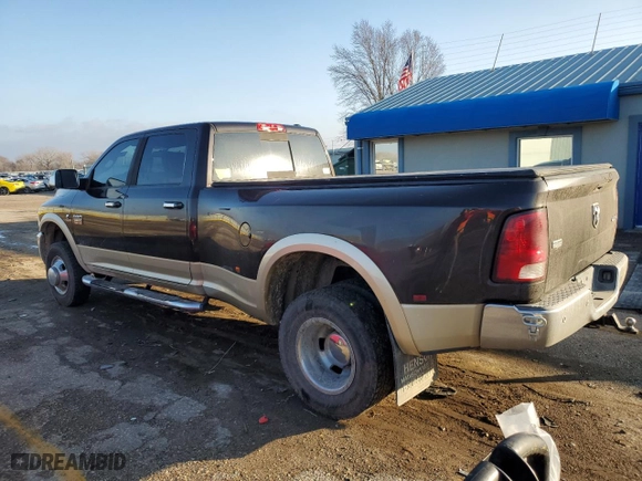 2011 Ram 3500 Laramie Longhorn Edition with VIN 3D73Y4CL6BG555901, listed as a Copart auction lot 82007273 with 160,514 mi miles and Salvage Title. Bid and sale history available at carsss.com. Image 2.