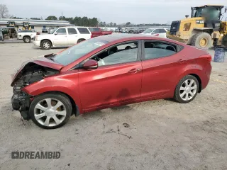2013 Hyundai Elantra Limited with VIN 5NPDH4AEXDH396023, listed as a Copart auction lot 49030115 with 107,419 mi miles and Salvage Title. Bid and sale history available at DreamBid. Image 1.