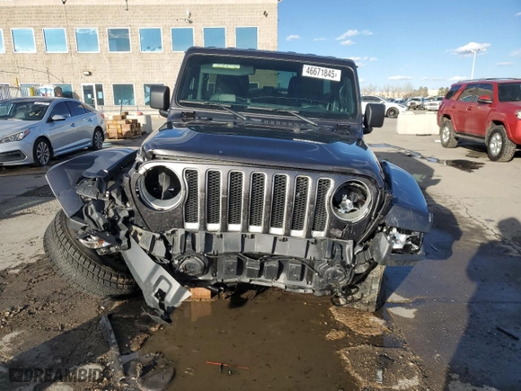 2020 Jeep Wrangler Unlimited Sahara with VIN 1C4HJXEM6LW248758, listed as a Copart auction lot 46671845 with 40,928 mi miles and Salvage Title. Bid and sale history available at carsss.com. Image 5.