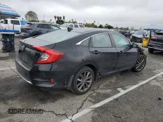 2020 Honda Civic Sedan EX-L with VIN 19XFC1F73LE214780, listed as a Copart auction lot 51252205 with Not Provided miles and Salvage Title. Bid and sale history available at carsss.com. Image 3.