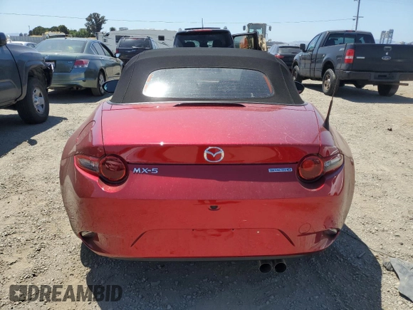 2021 Mazda MX-5 Miata Sport with VIN JM1NDAB7XM0460461, listed as a Copart auction lot 58770975 with 7,841 mi miles and Salvage title. Bid and sale history available at DreamBid. Image 6.