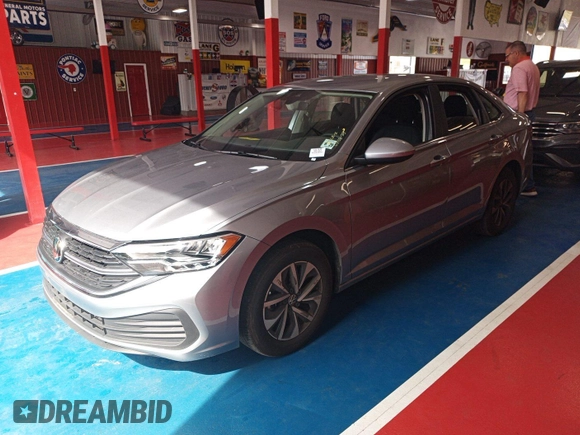 2024 Volkswagen Jetta S with VIN 3VW5M7BU5RM077151, listed as a IAAI auction lot 42796121 with 19,887 mi miles and . Bid and sale history available at DreamBid. Image 2.