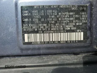 2014 Subaru Outback Limited with VIN 4S4BRBMC5E3270874, listed as a Copart auction lot 52716145 with 119,963 mi miles and Salvage Title. Bid and sale history available at DreamBid. Image 13.