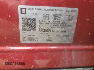 2020 Chevrolet Blazer RS z VIN 3GNKBKRS0LS571088, wystawiony jako Copart lot #54438135 z przebiegiem 28 124 mil mil oraz Szkoda całkowita • Salvage title. Historia ofert i sprzedaży dostępna na DreamBid. Obrazek 13.