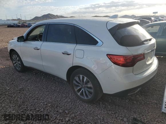 2016 Acura MDX w/Tech with VIN 5FRYD4H41GB042385, listed as a Copart auction lot 51520865 with 70,504 mi miles and Salvage Title. Bid and sale history available at carsss.com. Image 2.