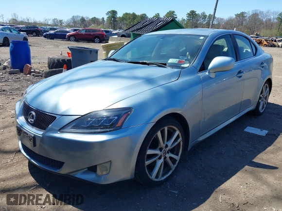 2007 Lexus IS with VIN JTHBK262775050123, listed as a IAAI auction lot 42071853 with 169,479 mi miles. Bid and sale history available at carsss.com. Image 2.