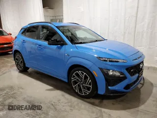 2022 Hyundai Kona N Line with VIN KM8K3CA32NU840142, listed as a Copart auction lot 50141955 with 16,941 mi miles and Salvage Title. Bid and sale history available at carsss.com. Image 4.