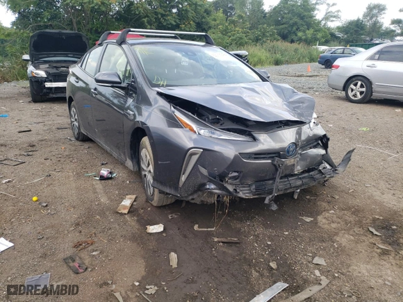 2019 Toyota Prius LE with VIN JTDL9RFU1K3006733, listed as a Copart auction lot 55168242 with 37,544 mi miles. Bid and sale history available at carsss.com. Image 1.