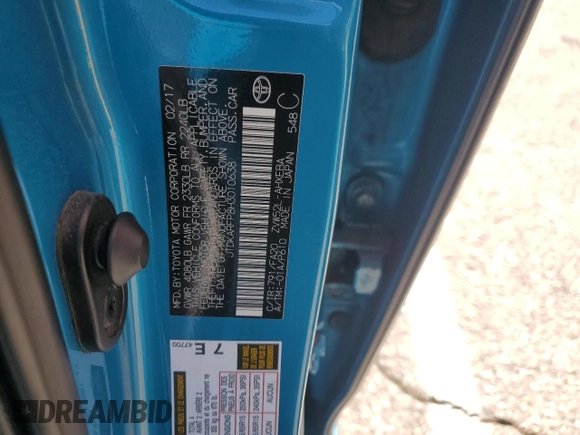 2017 Toyota Prius Plus z VIN JTDKARFP8H3010638, wystawiony jako Copart lot #61022955 z przebiegiem 131 418 mil mil oraz Szkoda całkowita • Salvage title. Historia ofert i sprzedaży dostępna na DreamBid. Obrazek 13.