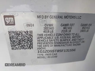 2025 Chevrolet Malibu LT with VIN 1G1ZD5ST8SF131556, listed as a IAAI auction lot 42227624 with 11,982 mi miles and . Bid and sale history available at DreamBid. Image 9.