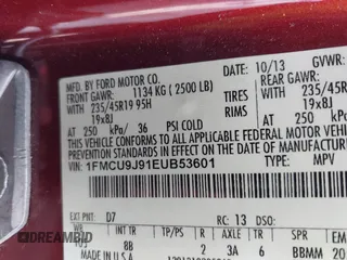 2014 Ford Escape Titanium with VIN 1FMCU9J91EUB53601, listed as a IAAI auction lot 42066465 with 105,933 mi miles and . Bid and sale history available at DreamBid. Image 9.