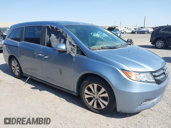 2014 Honda Odyssey EX-L with VIN 5FNRL5H65EB103900, listed as a IAAI auction lot 42592359 with 53,276 mi miles and . Bid and sale history available at DreamBid. Image 1.