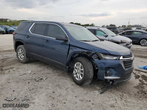 2023 Chevrolet Traverse LS with VIN 1GNERFKW8PJ151860, listed as a Copart auction lot 48976335 with 24,651 mi miles and Salvage Title. Bid and sale history available at carsss.com. Image 4.