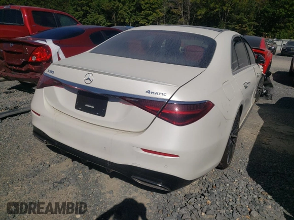2022 Mercedes-Benz S 580 with VIN W1K6G7GB2NA123344, listed as a Copart auction lot 66086132 with Not Provided miles and . Bid and sale history available at DreamBid. Image 4.
