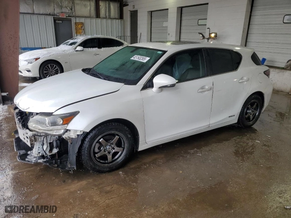 2013 Lexus CT 200h Hybrid with VIN JTHKD5BHXD2154186, listed as a Copart auction lot 45193265 with 113436 miles and Salvage Title. Bid and sale history available at carsss.com. Image 1.
