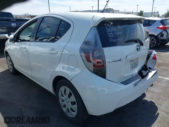 2012 Toyota Prius One with VIN JTDKDTB30C1512474, listed as a IAAI auction lot 41764823 with 205,119 mi miles. Bid and sale history available at carsss.com. Image 3.