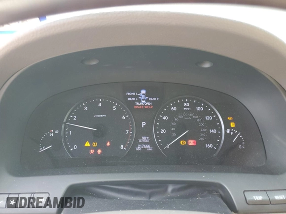 2014 Lexus LS 460 z VIN JTHBL5EF0E5131013, wystawiony jako Copart lot #56685775 z przebiegiem 217 666 mil mil oraz Szkoda całkowita • Salvage title. Historia ofert i sprzedaży dostępna na DreamBid. Obrazek 9.