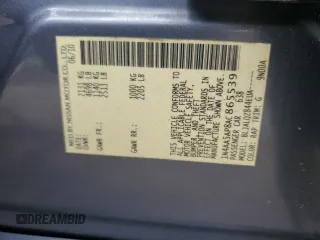 2010 Nissan Maxima SV with VIN 1N4AA5AP8AC865539, listed as a Copart auction lot 55561305 with 83,285 mi miles and Salvage title. Bid and sale history available at DreamBid. Image 12.