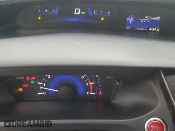 2015 Honda Civic Sedan EX-L with VIN 2HGFB2F9XFH528723, listed as a Copart auction lot 45241585 with 190,630 mi miles and Salvage Title. Bid and sale history available at carsss.com. Image 9.