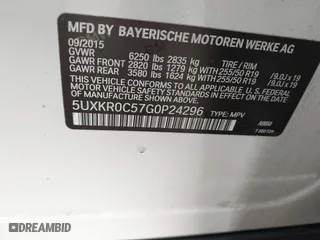 2016 BMW X5 xDrive35i with VIN 5UXKR0C57G0P24296, listed as a IAAI auction lot 41815189 with 116,084 mi miles. Bid and sale history available at carsss.com. Image 9.