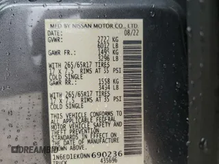 2022 Nissan Frontier S with VIN 1N6ED1EK0NN690236, listed as a Copart auction lot 44001225 with 44,829 mi miles and Salvage title. Bid and sale history available at DreamBid. Image 13.