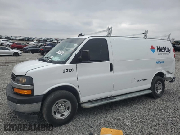 2022 Chevrolet Express Cargo with VIN 1GCWGAFP0N1177570, listed as a Copart auction lot 54801965 with 36,636 mi miles and Salvage title. Bid and sale history available at DreamBid. Image 1.
