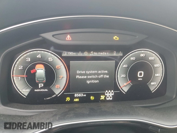 2025 Audi Q7 with VIN WA1AVBF74SD006539, listed as a Copart auction lot 86292464 with 8,563 mi miles and Salvage title. Bid and sale history available at DreamBid. Image 9.