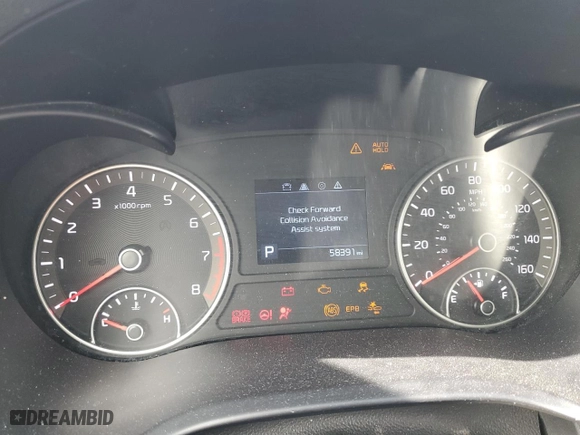 2019 Kia Optima EX with VIN 5XXGU4L19KG368113, listed as a Copart auction lot 42604615 with 58,392 mi miles and Salvage Title. Bid and sale history available at carsss.com. Image 9.