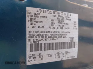 2001 Ford Explorer Sport Trac с VIN 1FMZU77E21UB38442, выставлен на аукционе IAAI как лот 42216297 с пробегом 214 717 миль миль и . История ставок и продаж доступна на DreamBid. Изображение 9.
