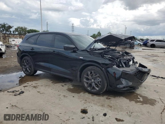 2022 Acura MDX w/A-Spec Package with VIN 5J8YE1H0XNL051642, listed as a Copart auction lot 70593004 with 27,978 mi miles and Salvage Title. Bid and sale history available at carsss.com. Image 4.