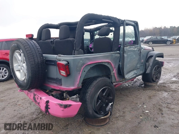 2015 Jeep Wrangler Sport with VIN 1C4AJWAG3FL589214, listed as a IAAI auction lot 41056259 with 101,758 mi miles and . Bid and sale history available at DreamBid. Image 4.