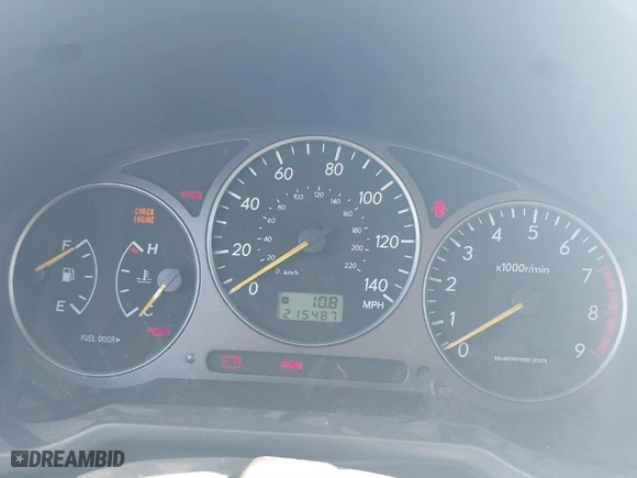 2003 Subaru Impreza Wagon WRX with VIN JF1GG29683GH06604, listed as a IAAI auction lot 41258968 with 215,487 mi miles. Bid and sale history available at carsss.com. Image 7.