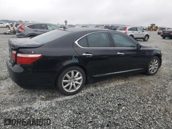 2009 Lexus LS 460 with VIN JTHCL46F395001858, listed as a Copart auction lot 89346225 with 291,337 mi miles and Salvage Title. Bid and sale history available at DreamBid. Image 3.