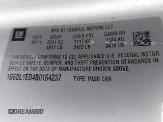 2011 Cadillac CTS Performance z VIN 1G6DL1ED4B0164237, wystawiony jako IAAI lot #41728955 z przebiegiem 161 389 mil mil oraz . Historia ofert i sprzedaży dostępna na DreamBid. Obrazek 9.