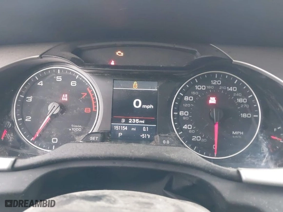 2011 Audi A4 2.0T Premium Plus with VIN WAUFFAFL0BN010286, listed as a IAAI auction lot 40526292 with 151,154 mi miles. Bid and sale history available at carsss.com. Image 7.