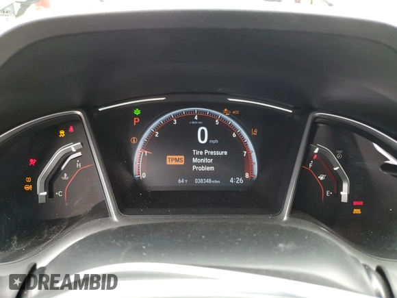 2019 Honda Civic Sport with VIN 2HGFC2F80KH503943, listed as a Copart auction lot 48527165 with 38,348 mi miles and Salvage Title. Bid and sale history available at DreamBid. Image 9.