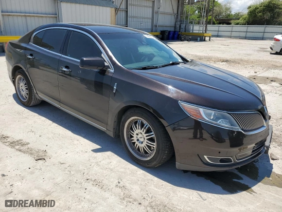 2013 Lincoln MKS with VIN 1LNHL9DK0DG615859, listed as a Copart auction lot 66994754 with 105,133 mi miles and Salvage Title. Bid and sale history available at carsss.com. Image 4.
