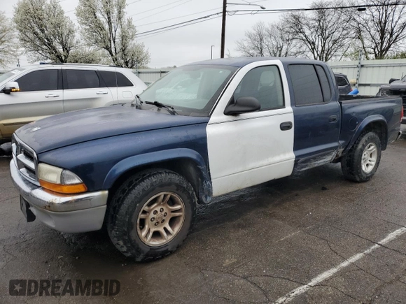 2003 Dodge Dakota SLT with VIN 1D7HL48N43S115748, listed as a Copart auction lot 50239595 with 278,408 mi miles and Salvage Title. Bid and sale history available at carsss.com. Image 1.