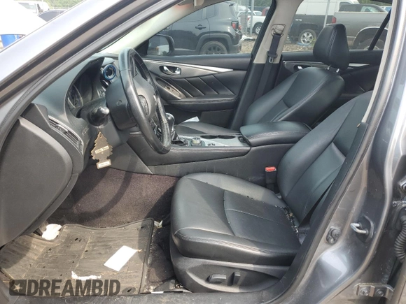 2015 Infiniti Q50 Premium with VIN JN1BV7ARXFM421115, listed as a Copart auction lot 60875545 with 84,549 mi miles and Salvage title. Bid and sale history available at DreamBid. Image 7.