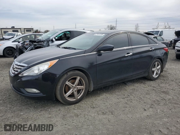 2012 Hyundai Sonata Limited with VIN 5NPEC4AB7CH411987, listed as a Copart auction lot 47924155 with 163,430 mi miles and Salvage Title. Bid and sale history available at carsss.com. Image 1.