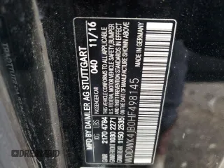 2017 Mercedes-Benz C 300 with VIN WDDWK4JB0HF498145, listed as a Copart auction lot 46093645 with 64,991 mi miles and Salvage Title. Bid and sale history available at DreamBid. Image 15.