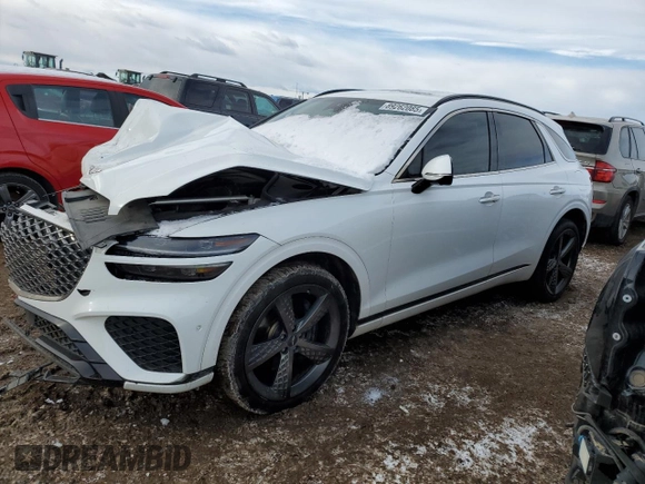2022 Genesis GV70 Sport с VIN KMUMCDTC3NU014994, выставлен на аукционе Copart как лот 89262085 с пробегом Не указан миль и Списание • Salvage title. История ставок и продаж доступна на DreamBid. Изображение 1.