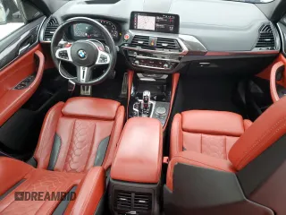 2021 BMW X3 M with VIN 5YMTS0C07M9F36829, listed as a Copart auction lot 48347655 with 42,698 mi miles and Salvage Title. Bid and sale history available at carsss.com. Image 8.