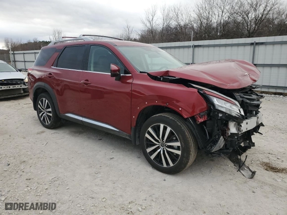 2024 Nissan Pathfinder Platinum with VIN 5N1DR3DG7RC316812, listed as a Copart auction lot 44542305 with 1,608 mi miles and Salvage Title. Bid and sale history available at carsss.com. Image 4.