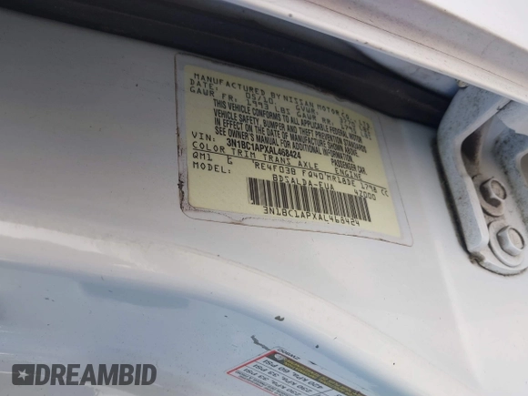2010 Nissan Versa S with VIN 3N1BC1APXAL468424, listed as a IAAI auction lot 42015166 with 233,447 mi miles and . Bid and sale history available at DreamBid. Image 9.