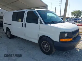 2012 Chevrolet Express Cargo Van with VIN 1GCSGAFX6C1143855, listed as a IAAI auction lot 41937890 with 203,875 mi miles. Bid and sale history available at carsss.com. Image 1.