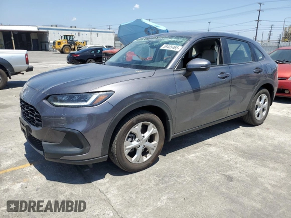 2023 Honda HR-V LX with VIN 3CZRZ1H34PM729931, listed as a Copart auction lot 59405465 with 24,375 mi miles and Salvage title. Bid and sale history available at DreamBid. Image 1.