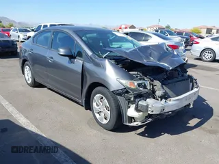 2013 Honda Civic LX with VIN 2HGFB2F59DH300657, listed as a IAAI auction lot 42111248 with Not Provided miles and . Bid and sale history available at DreamBid. Image 1.