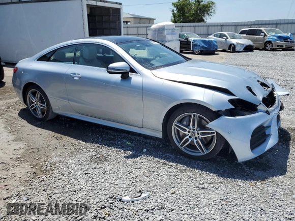 2018 Mercedes-Benz E 400 with VIN WDD1J6FB0JF045862, listed as a Copart auction lot 54584075 with 43,455 mi miles and Salvage Title. Bid and sale history available at DreamBid. Image 4.