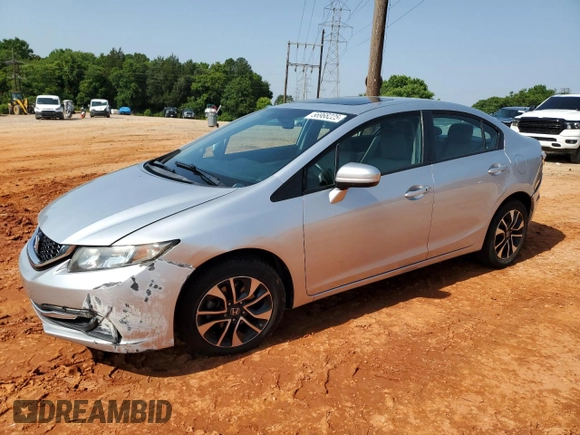 2015 Honda Civic EX z VIN 2HGFB2F86FH550760, wystawiony jako Copart lot #56968225 z przebiegiem 129 183 mil mil oraz Szkoda całkowita • Salvage title. Historia ofert i sprzedaży dostępna na DreamBid. Obrazek 1.